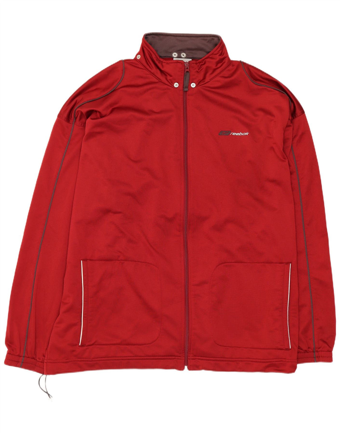 Reebok Mens Tracksuit Top Jacket XL Poliéster Vermelho