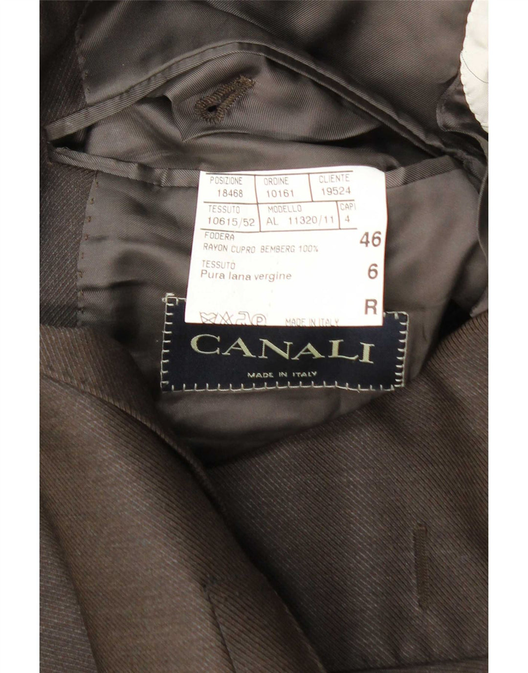 Jaqueta Blazer Masculina Canali com 3 Botões IT 46 Lã Marrom Pequena