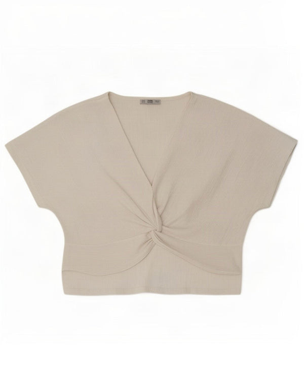 Blusa feminina Zara Top UK 14 poliéster branco médio