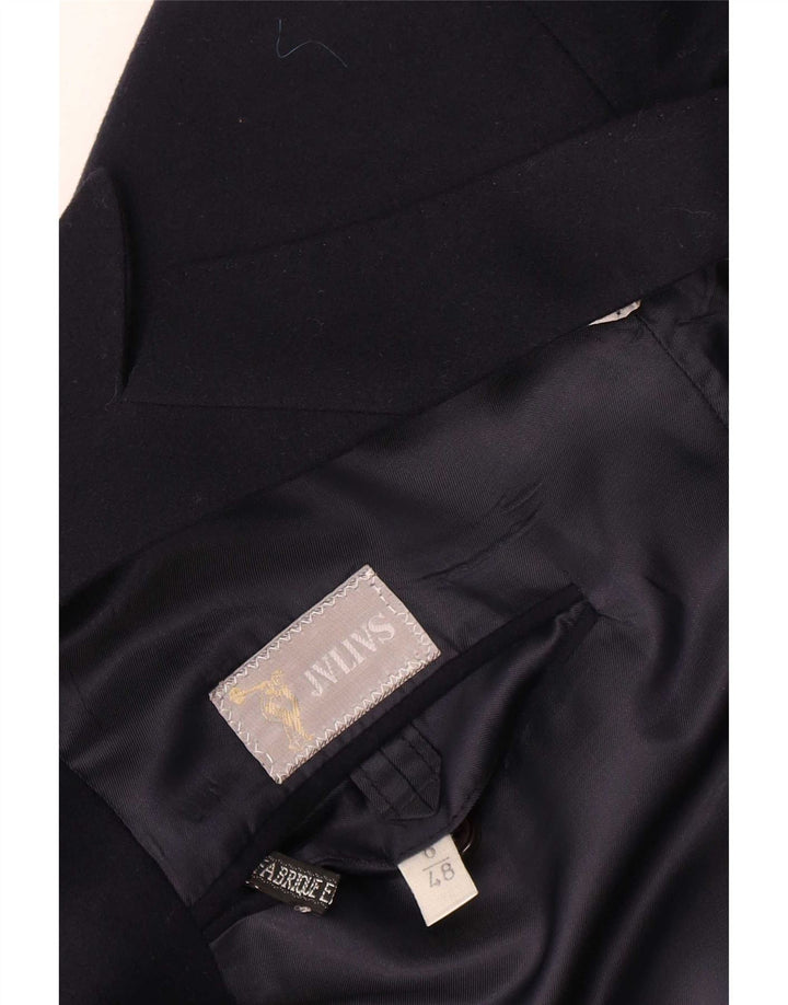 Jaqueta blazer masculina Jvlivs com peito duplo IT 48 lã azul marinho médio