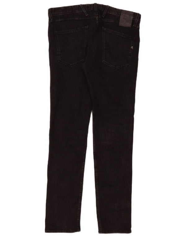 Replay Mens Anbass Slim Jeans W32 L32 Algodão Preto