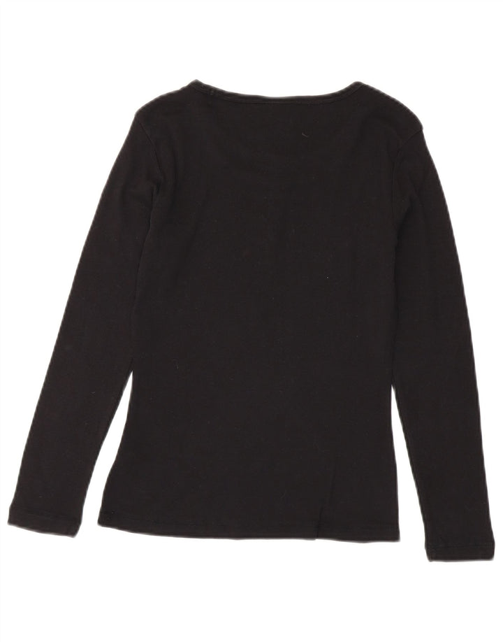 Campeão feminino Heritage Classics Top manga comprida Reino Unido 12 algodão preto médio