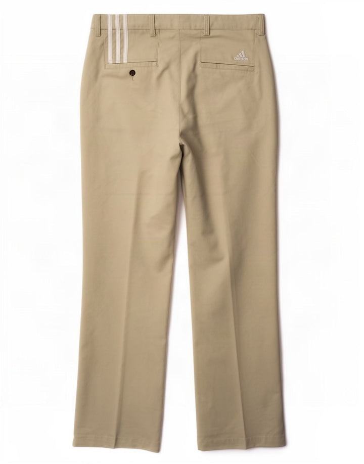 Adidas Mens Climacool Straight Chino Calças W36 L32 Poliéster Bege