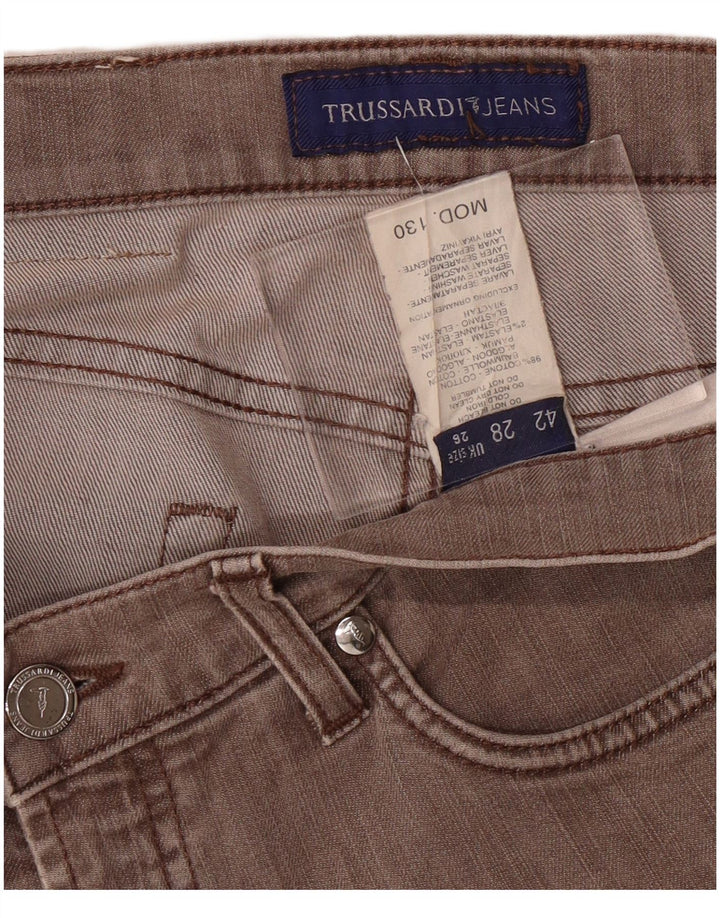 TRUSSARDI Jeans Slim Feminino IT 42 Médio W28 L29 Algodão Marrom