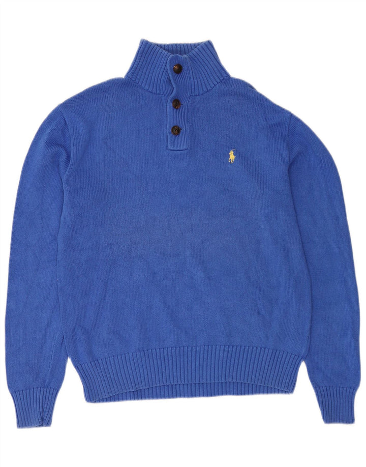 Suéter masculino POLO RALPH LAUREN com gola redonda e algodão azul médio
