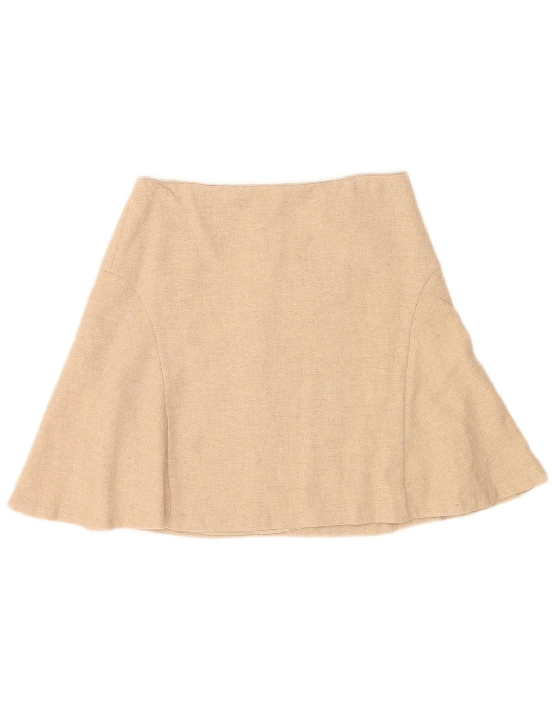 Minissaia feminina Massimo Dutti EU 40 Médio W30 Lã Bege