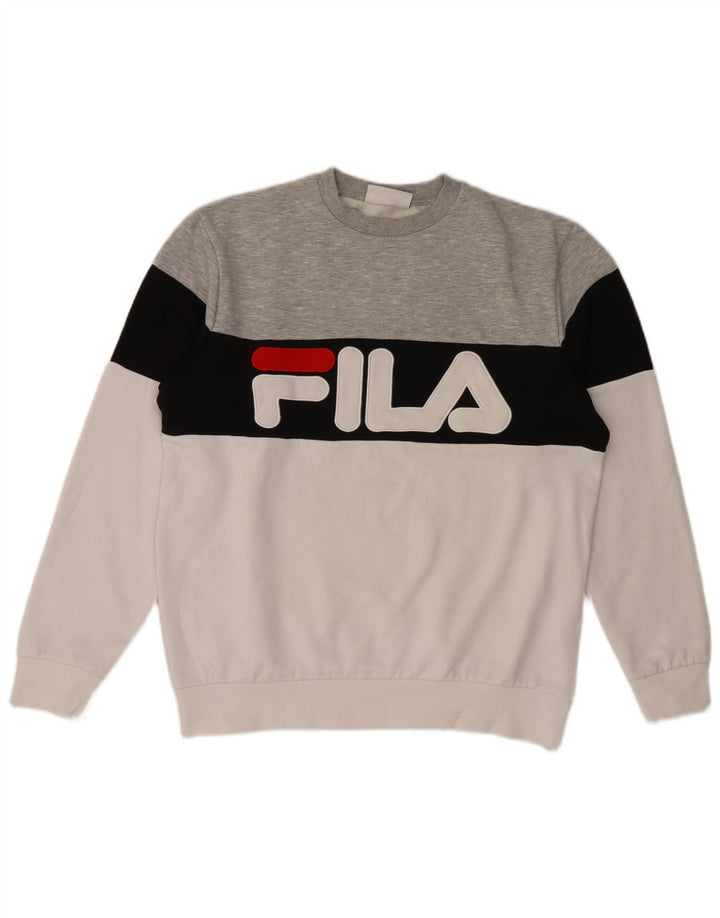 Fila Moletom Gráfico Masculino Jumper Grande Multicolorido Colorblock Algodão