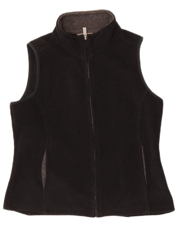 Marks & Spencer Womens Fleece Gilet UK 10 Pequeno Poliéster Preto