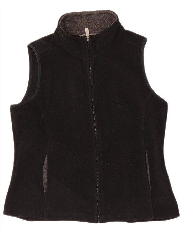 Marks & Spencer Womens Fleece Gilet UK 10 Pequeno Poliéster Preto
