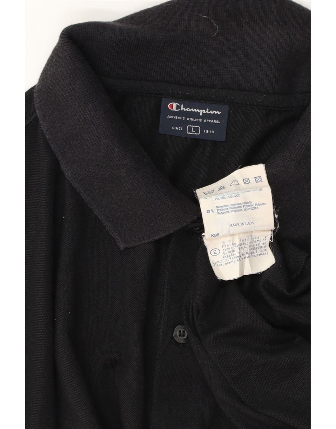 Camisa polo masculina Champion grande algodão preto