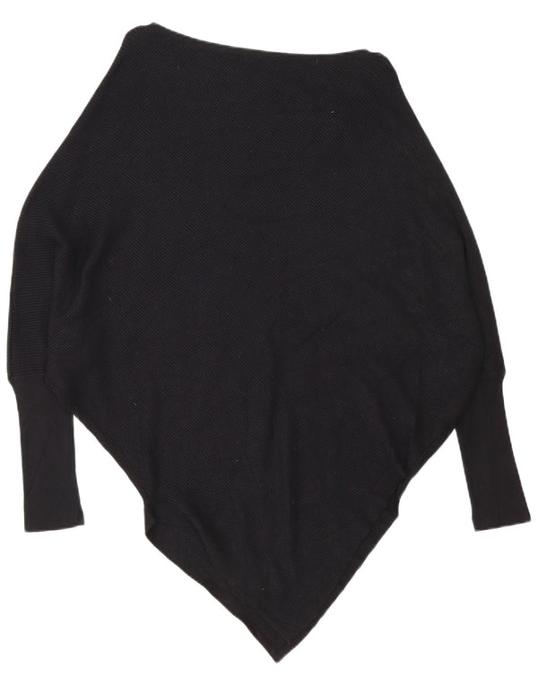 Zara Suéter feminino oversized assimétrico com gola canoa Reino Unido 10 pequeno preto