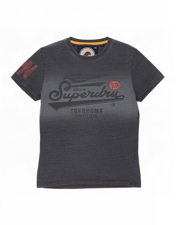 Superdry Mens Graphic T-Shirt Top Pequeno Algodão Cinza