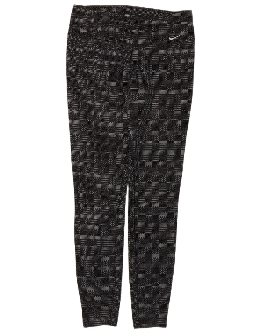 Leggings Nike Dri Fit Feminina UK 12 Algodão Geométrico Cinza Médio
