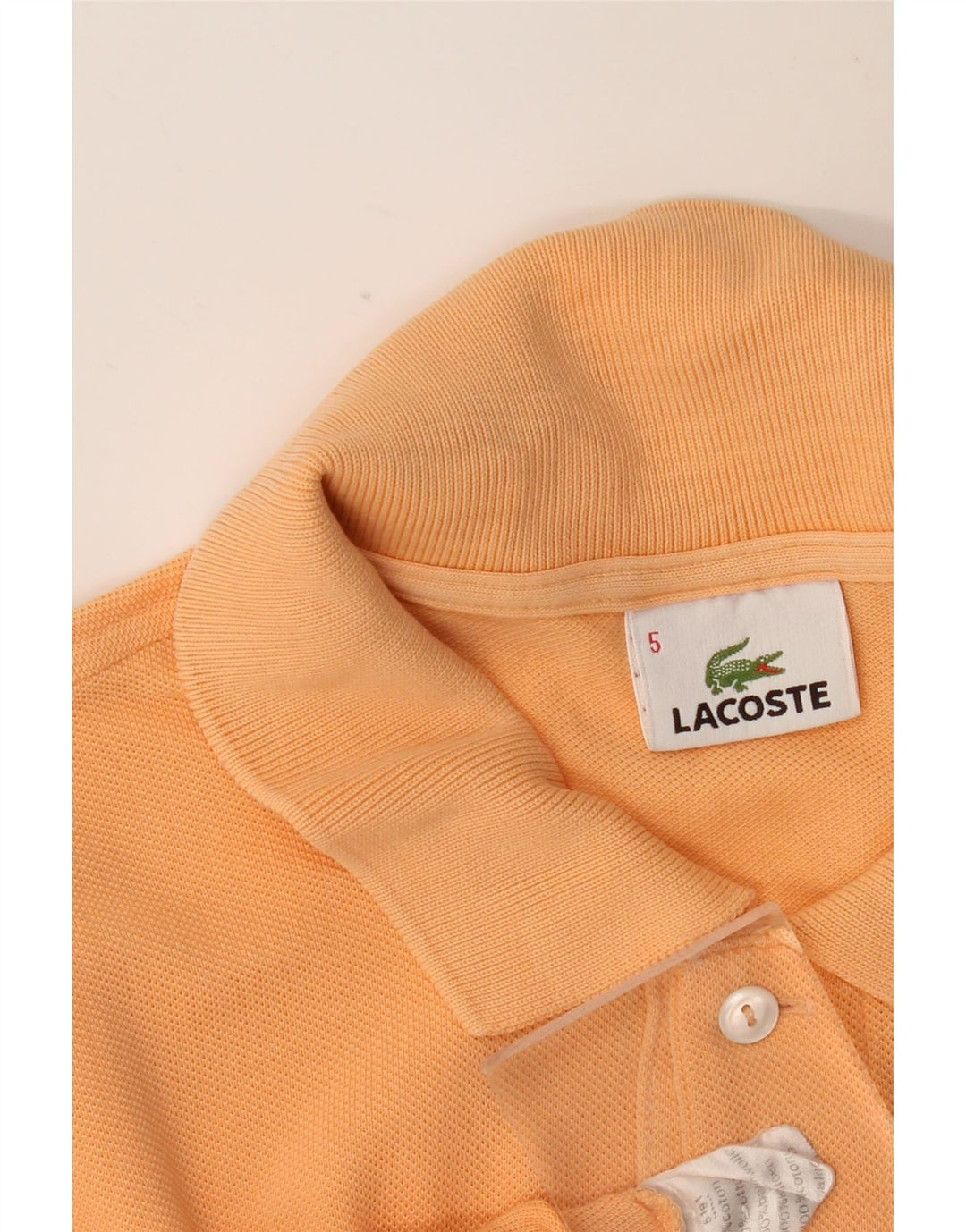Camisa polo masculina LACOSTE tamanho 5 grande algodão laranja