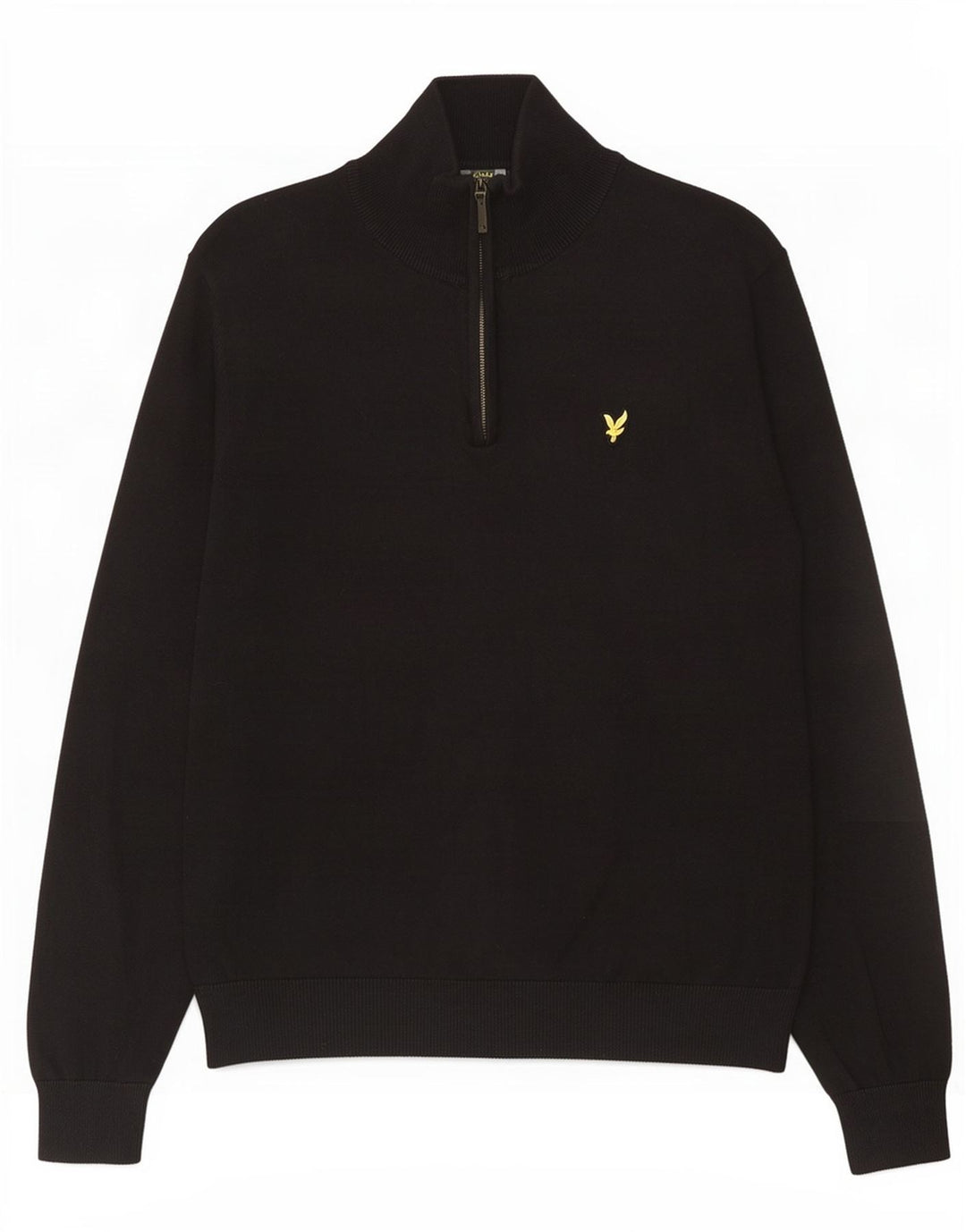 Lyle & Scott Suéter masculino com zíper e gola XL algodão preto