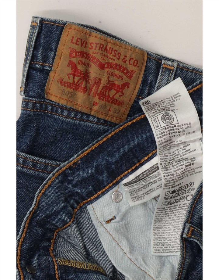 Levi's Masculino 505 Straight Jeans W40 L32 Azul Algodão