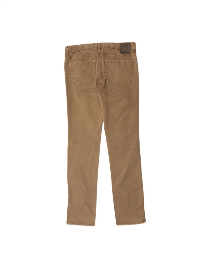 CALVIN KLEIN Calça masculina reta casual W32 L33 algodão bege