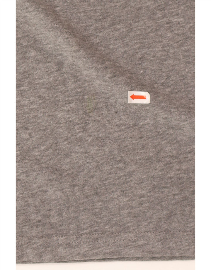 Top gráfico masculino Superdry manga comprida pequeno algodão colorblock cinza