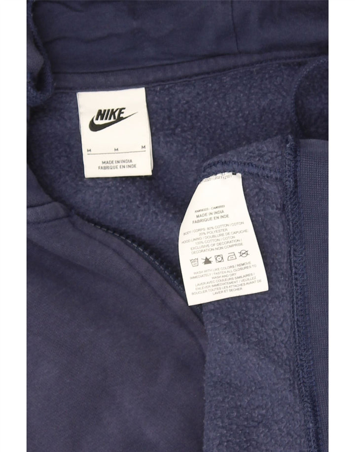 Suéter masculino NIKE com capuz e zíper médio azul marinho algodão