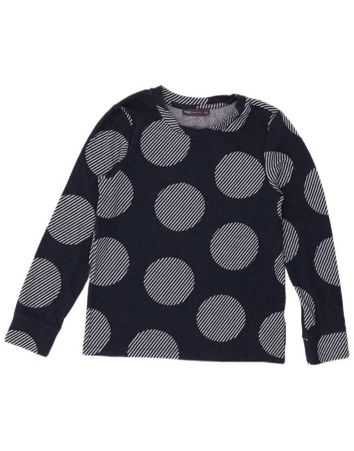 MARKS & SPENCER Suéter feminino com gola redonda Reino Unido 6 pequeno azul marinho