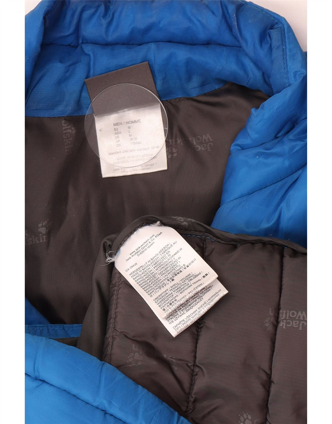 Jaqueta acolchoada masculina Jack Wolfskin Reino Unido 36/38 poliéster azul pequeno
