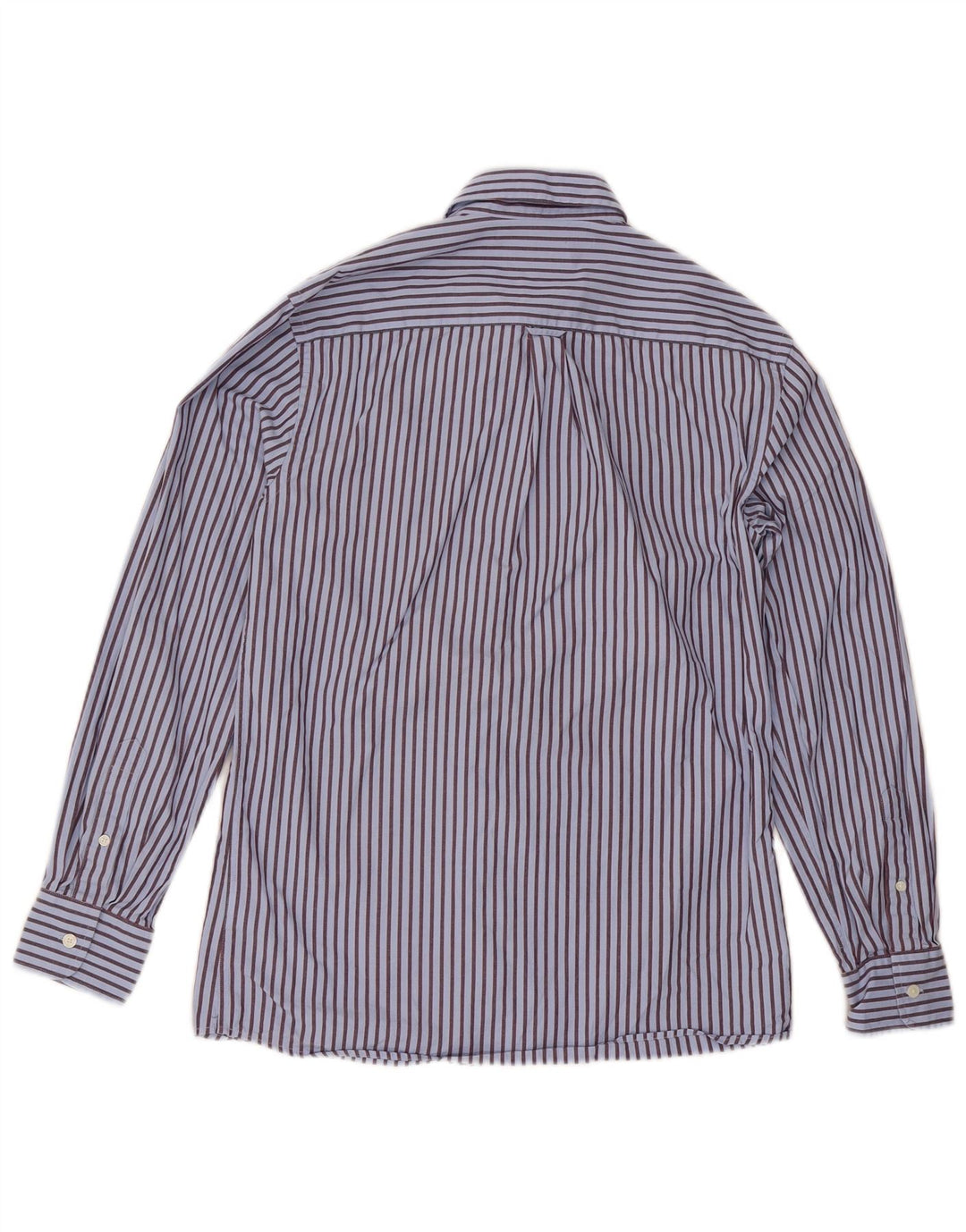Camisa masculina Jaeger pequena listrada azul de algodão