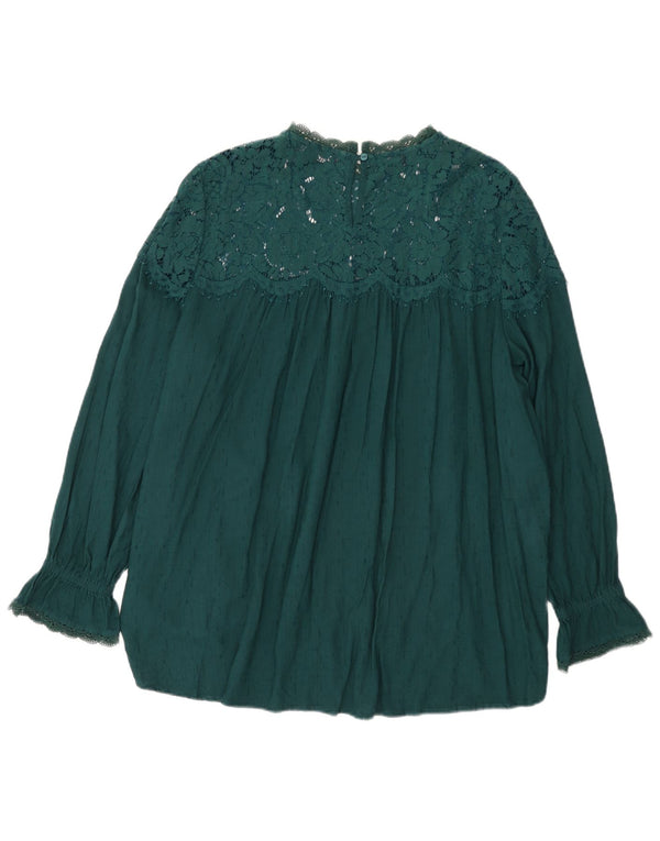 Blusa feminina Marks & Spencer UK 22 3XL viscose verde
