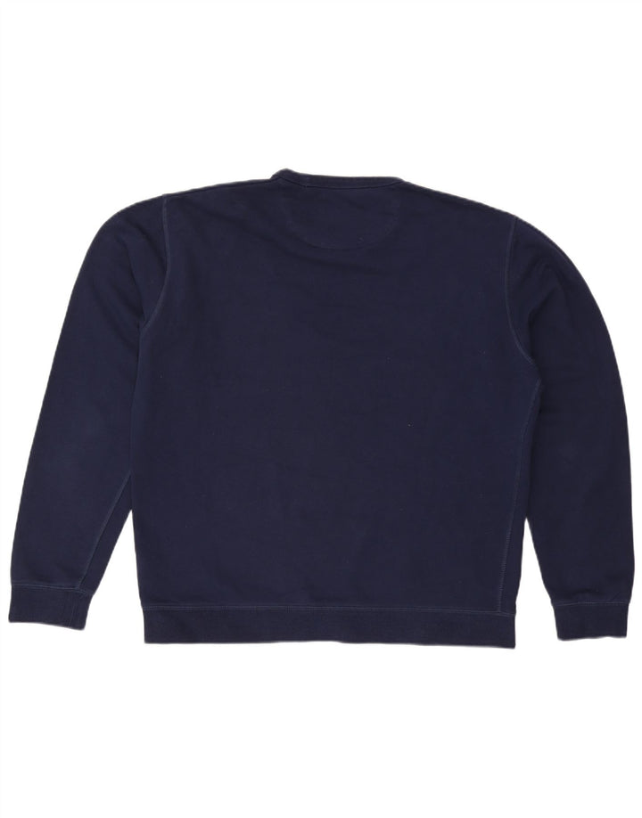 Suéter masculino Farah com gola redonda XL algodão azul marinho