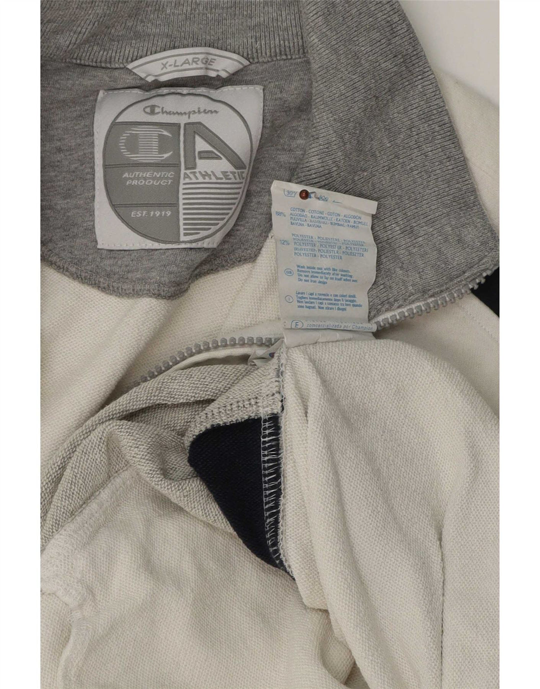 Jaqueta masculina de agasalho Champion XL branco colorblock algodão