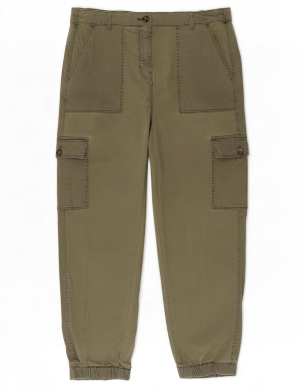 Calça cargo feminina Marks & Spencer para corrida, Reino Unido 12 Médio W30 L26 Cáqui