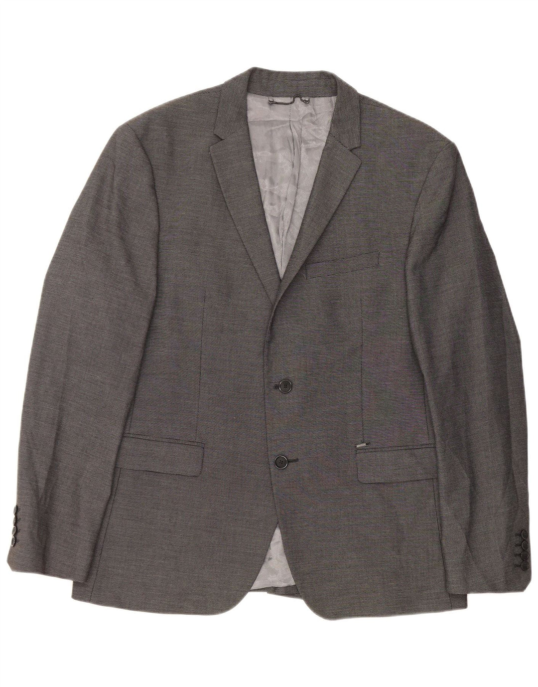 Jaqueta blazer masculina Zara com 2 botões tamanho 54 XL cinza poliéster