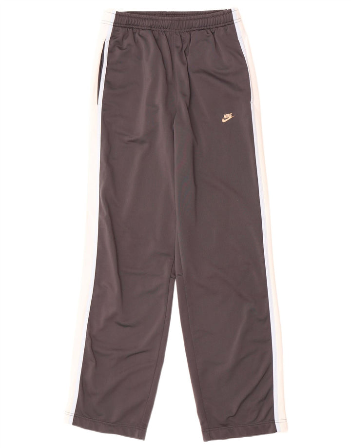 Calça de treino masculina Nike UK 35/37 pequena cinza colorblock poliéster