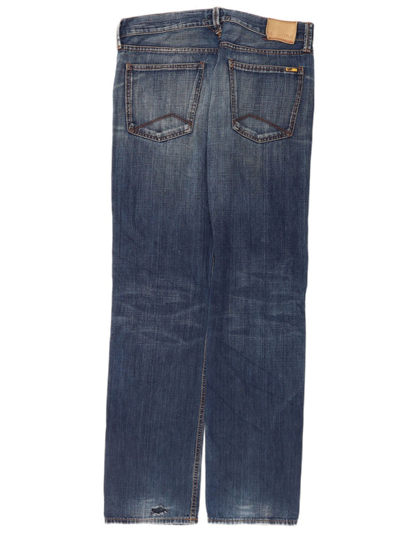 Meltin' Pot Mens Morgan Straight Jeans W33 L34 Azul Algodão