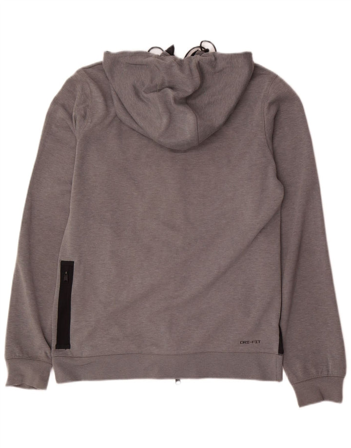 JORDAN Suéter masculino com capuz e zíper, pequeno, cinza, algodão colorblock