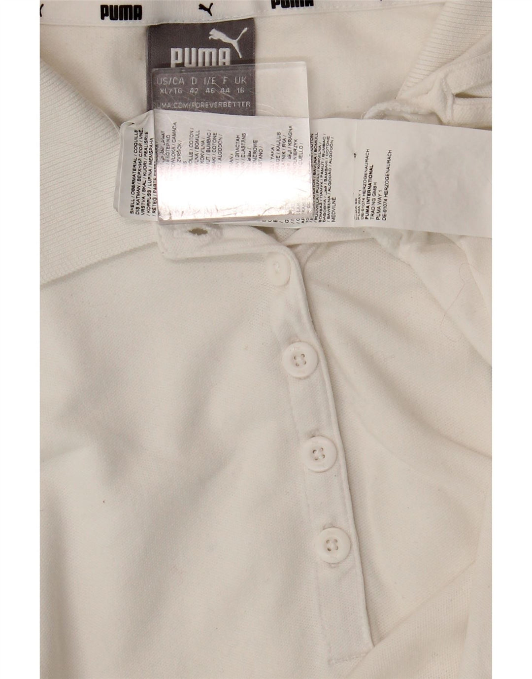 Camisa polo feminina PUMA UK 16 grande algodão branco