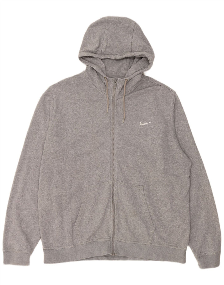 Suéter Nike masculino com capuz e zíper 2XL algodão cinza