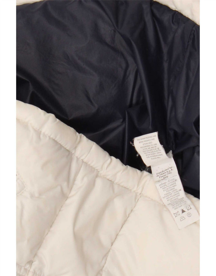 Jaqueta acolchoada gráfica Moncler para meninas 9-10 anos branco Colourblock poliamida