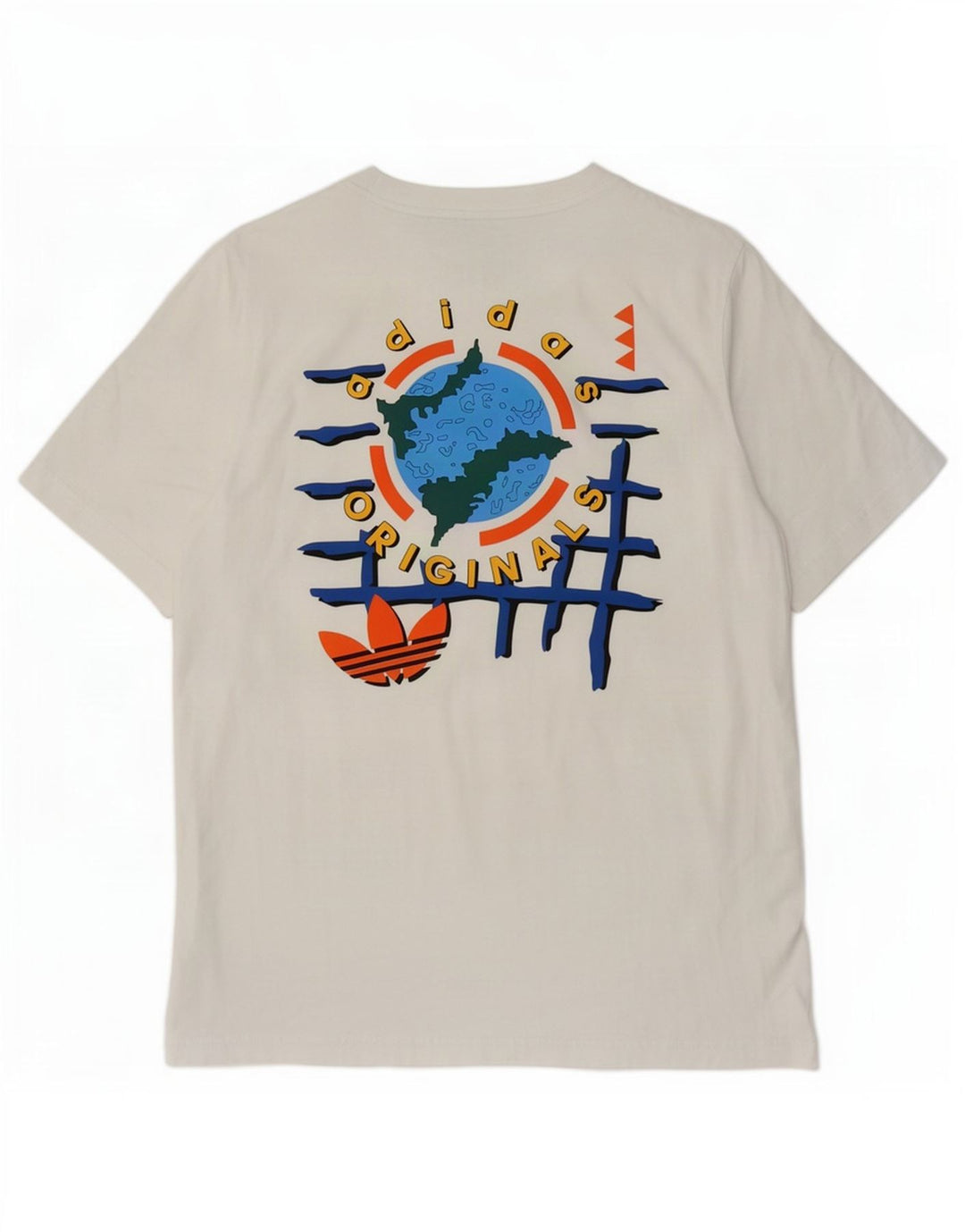 Adidas Mens Graphic T-Shirt Top Médio Algodão Branco