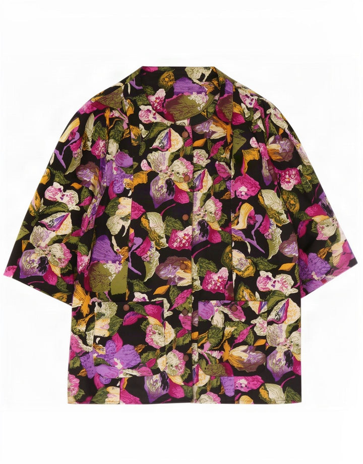 Blusa feminina C&A manga 3/4 EU 46 XL poliéster floral multicolorido