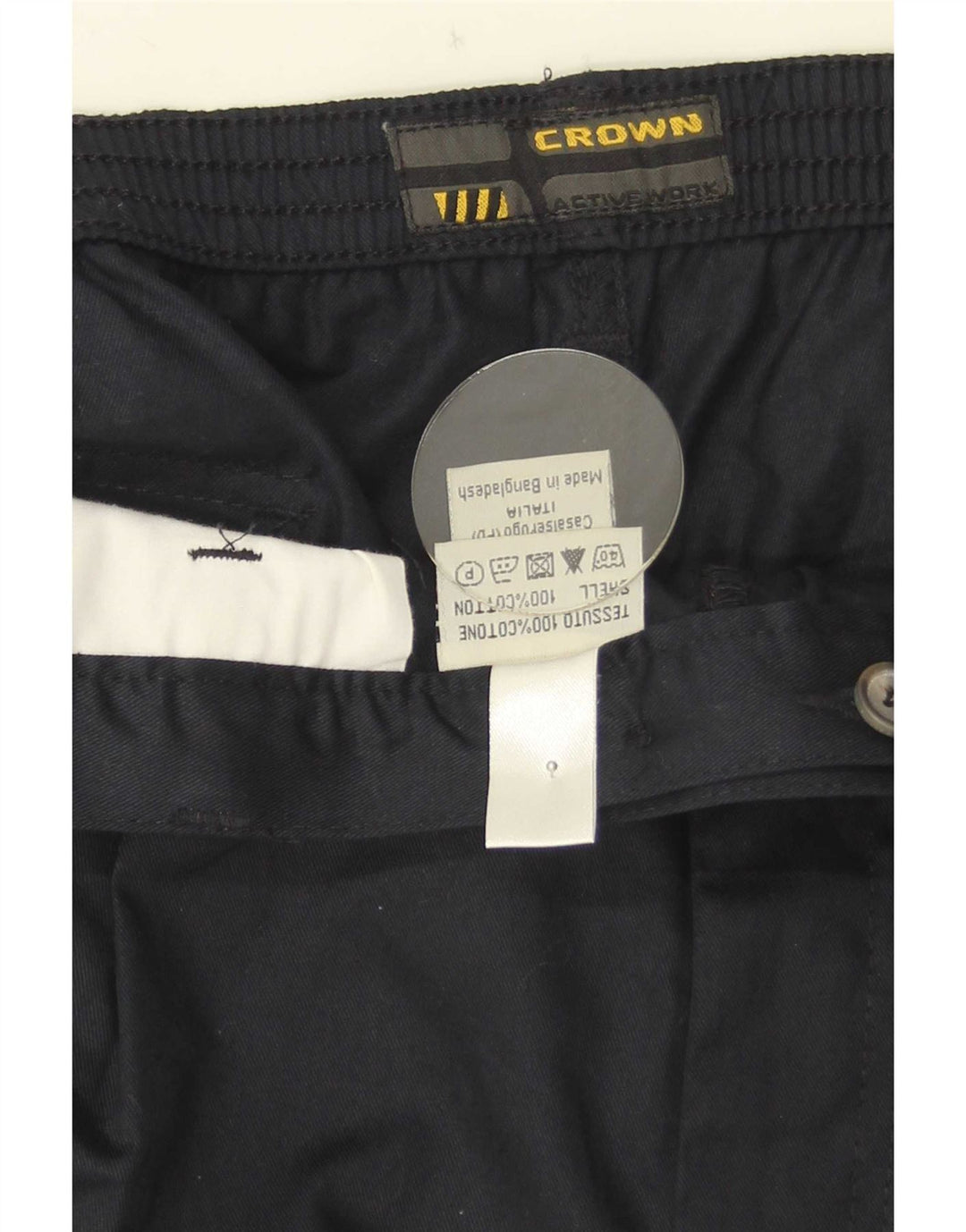 Shorts Chino masculino Pegged Crown W36 grande algodão azul marinho