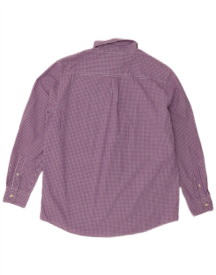 Camisa masculina Chaps grande algodão guingão roxo