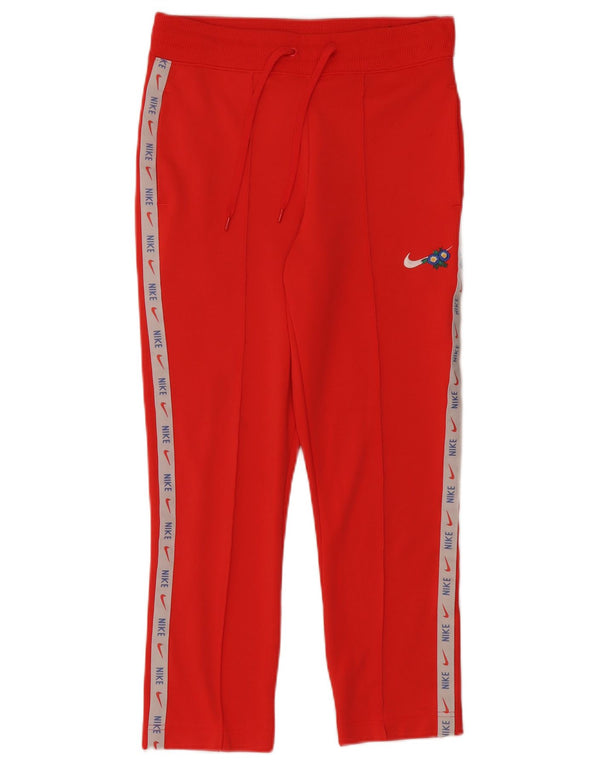 Nike Womens Graphic Tracksuit Trousers UK 10 Small Red Colourblock