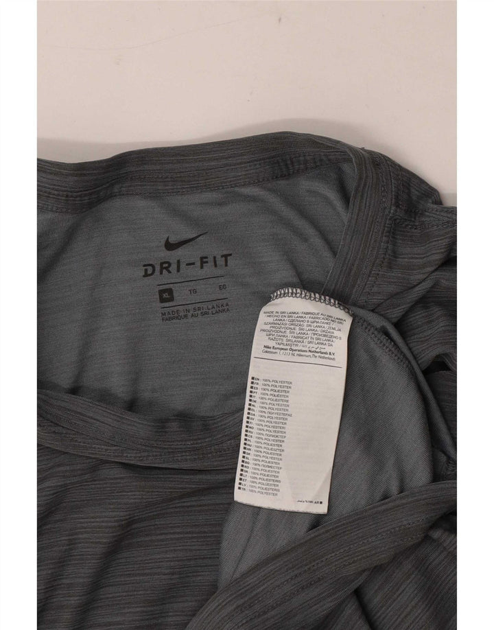 Camiseta masculina Nike Dri Fit Top XL cinza manchado de poliéster