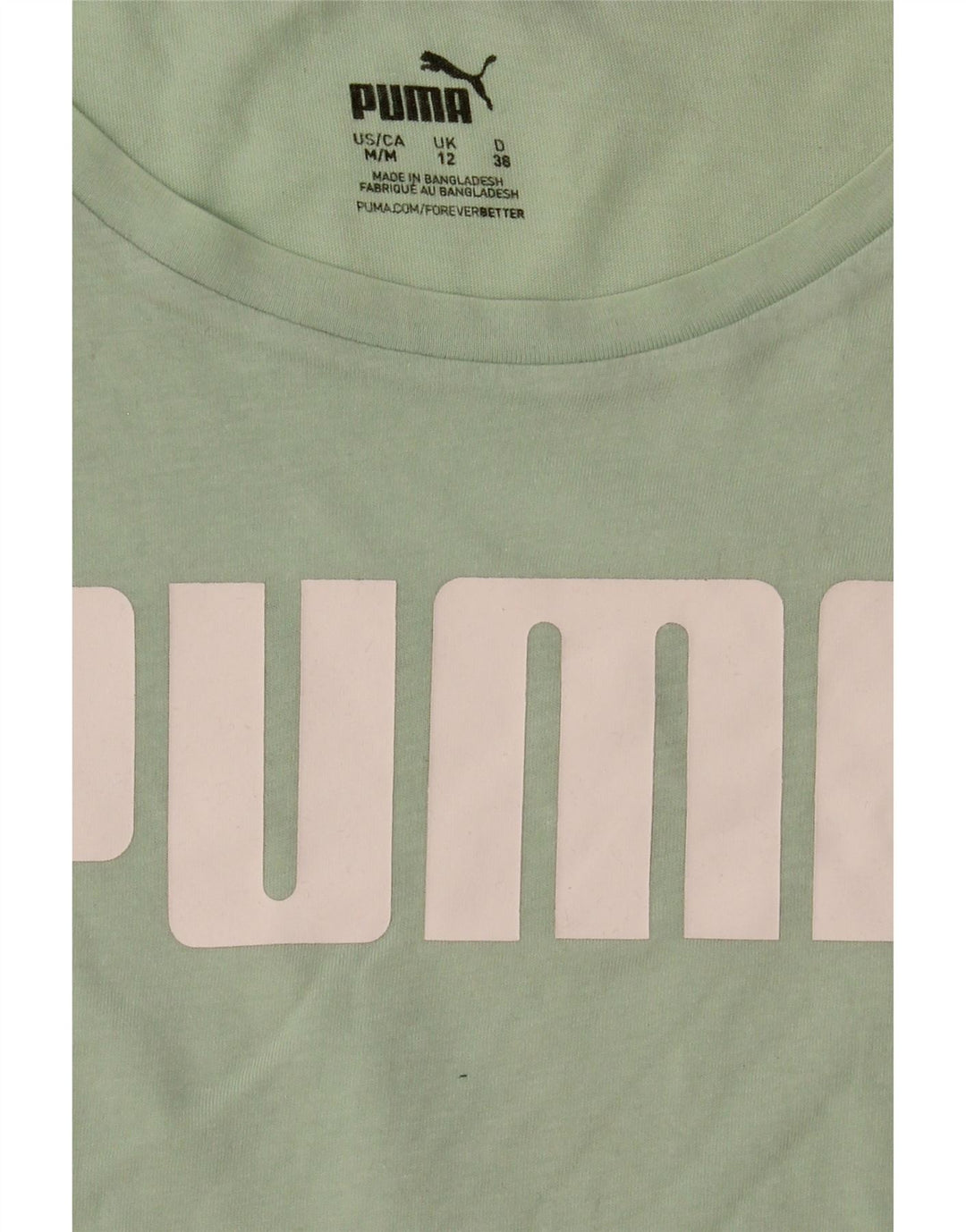 Puma Camiseta Feminina Graphic Top UK 12 Verde Médio