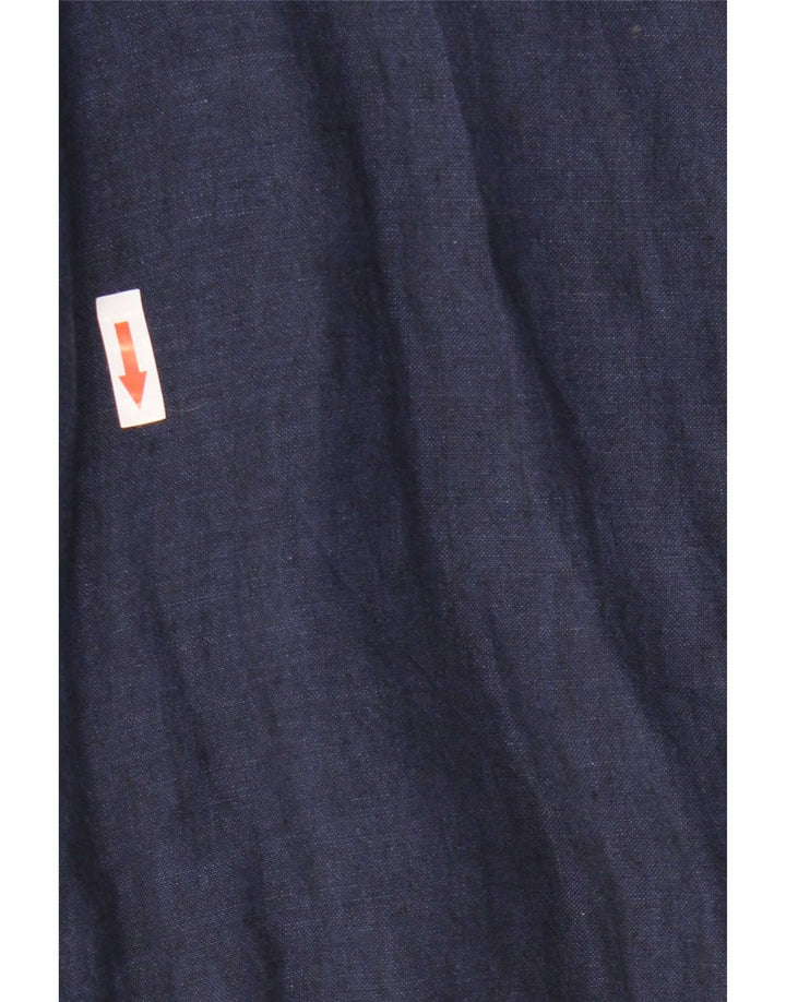 Camisa feminina Lands End UK 14 grande azul marinho