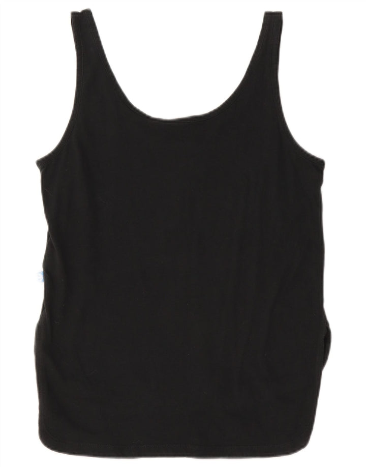 Adidas Womens Graphic Vest Top UK 10 Pequeno Algodão Preto