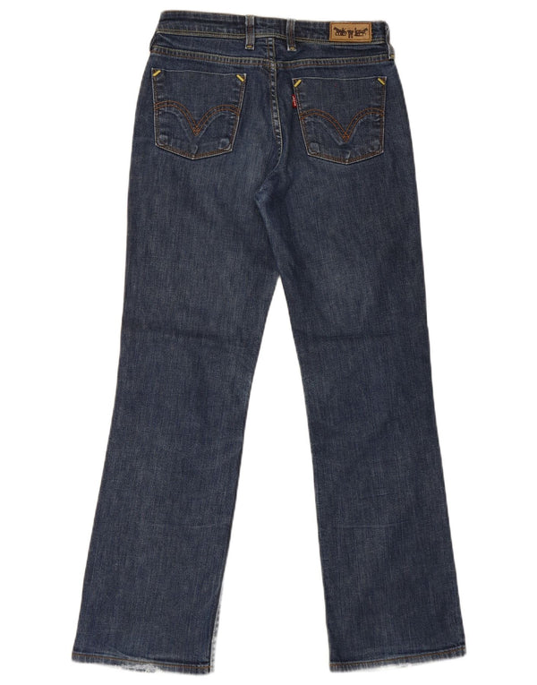 Calça jeans feminina Levi's 627 Straight W28 L30 azul algodão