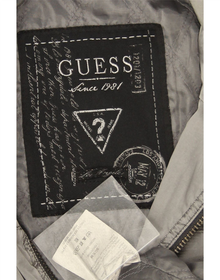 Jaqueta bomber masculina Guess UK 38 poliéster cinza médio