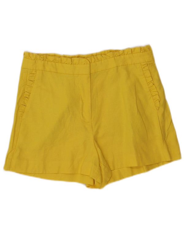 J. Crew Shorts feminino casual de cintura alta US 4 pequeno W29 linho amarelo