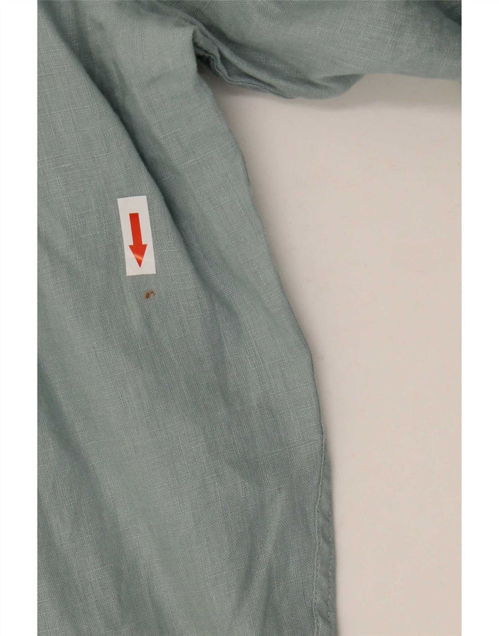 Camisa masculina Reiss Regular Fit linho azul médio